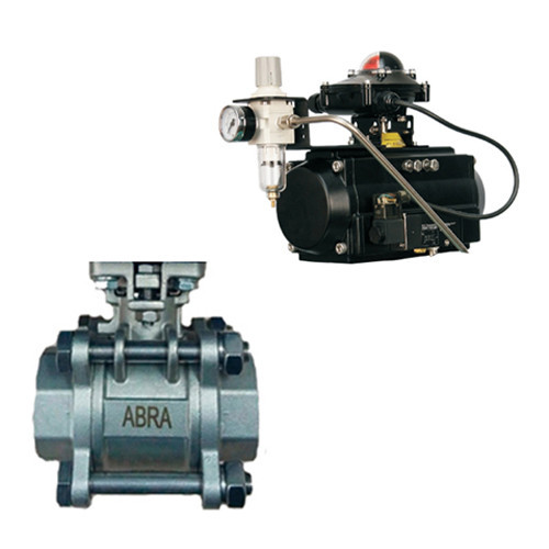 Кран шаровой ABRA BV11 DA ВР 4" DN 100 PN 40 с пневмоприводом нержавеющая сталь