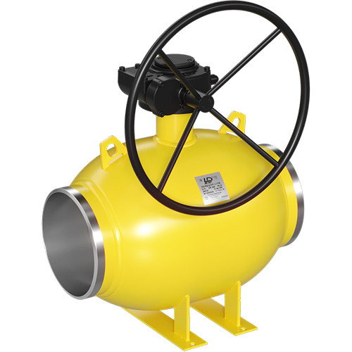 Кран шаровой цельносварной LD КШ.Ц.П.Р.GAS.250.016.П/П.01 Ду 250 Ру 16 нержавеющий полнопроходный с редуктором