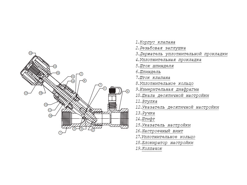 Клапан Cim 736 1/2" UL Ру 20 балансировочный Cimberio