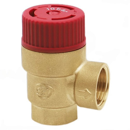 Клапан предохранительный Benarmo ВР 1/2"х1/2" DN 15х15 PN 16 Pср = 10 бар угловой латунный