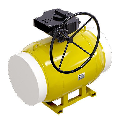 Кран шаровой газовый ALSO КШ.П.GAS.300.16-01 Ду 300 Ру 16 с редуктором стандартнопроходный под приварку