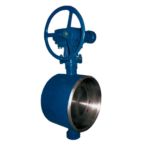 Затвор DENDOR 027W DN 350 PN 16 поворотный дисковый с тремя эксцентриситетами под приварку стальной