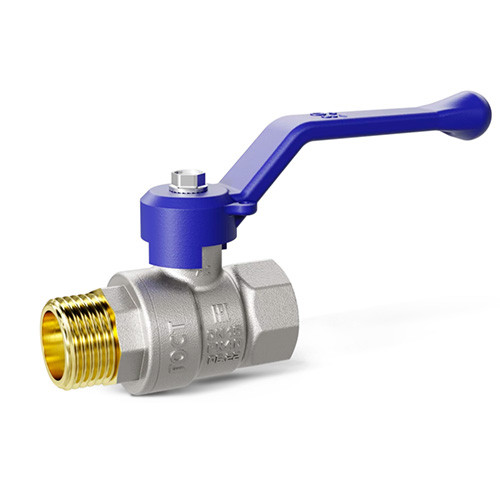 Кран шаровой латунный LD Pride Oxygen 40.50.В-Н.Р GAS Ду 50 Ру 25 резьба (ВР-НР) 2", никелированный кислородный