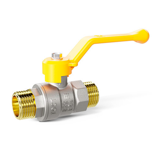 Кран шаровой латунный LD Pride 47.25.Н-Н.Р GAS Ду 25 Ру 40 резьба (НР) 1", никелированный неполнопроходный