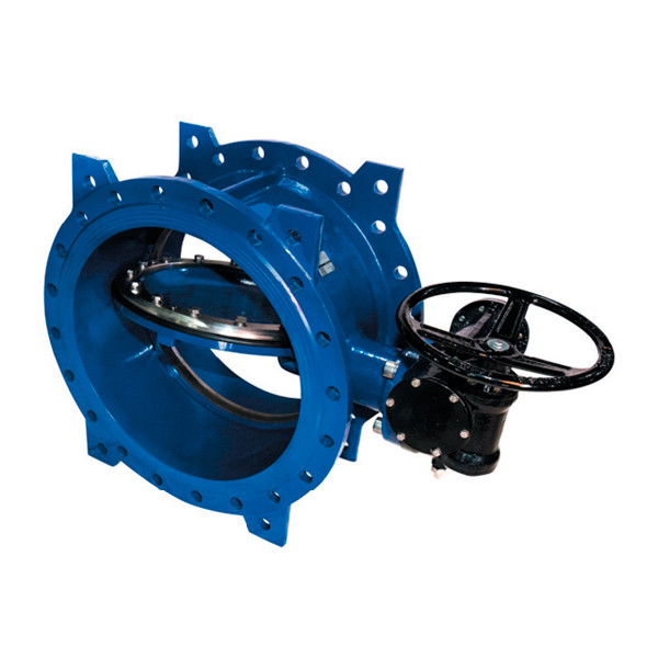 Затвор DENDOR 023F DN 2000 PN 10 поворотный дисковый c двумя эксцентриситетами фланцевый чугунный с редуктором