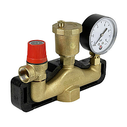 Группа безопасности VALFEX VF.461.0.3P ВР 1"x1/2"x1/4" DN 25 PN 10 для закрытых систем отопления с теплоизоляцией