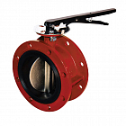 Затвор DENDOR 021F DN 50 PN 10 поворотный дисковый фланцевый с рукояткой для систем пожаротушения