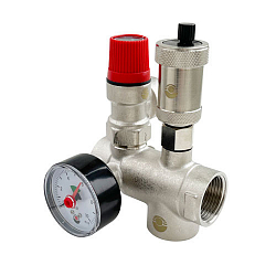 Группа безопасности VALFEX VF.460.0.0 ВР 1"x1/2"x1/4" DN 25 PN 10 для котла