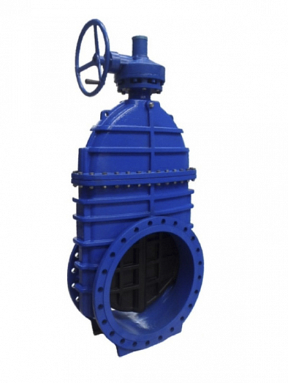 Задвижка Jafar 2002 DN 1000 PN 10 с обрезиненным клином фланцевая с редуктором