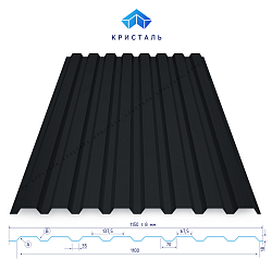 Профнастил окрашенный С20 1150/1100 1 RAL 9017 Транспортный чёрный